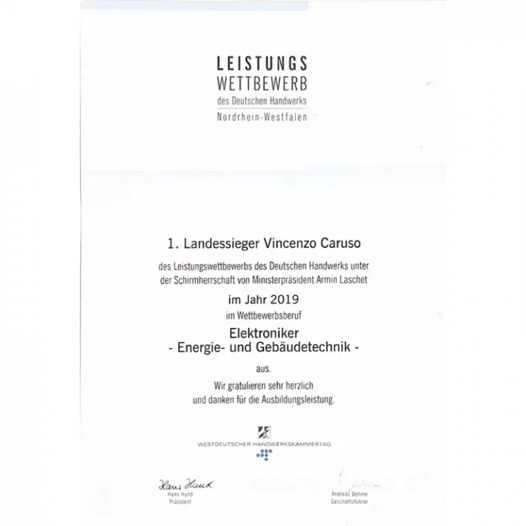 Leistungswettbewerb gewinner ist Vincenzo Caruso